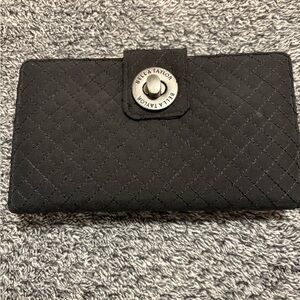 Bella Taylor Quilted Black Wallet with Snap Accent
